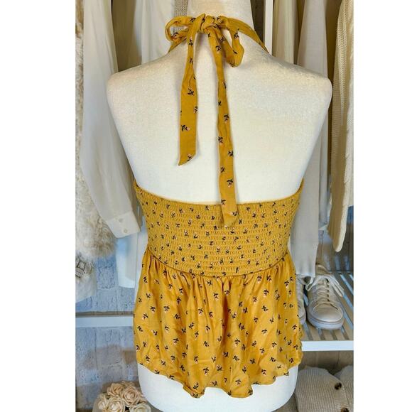 American Eagle Women’s Size M Yellow Floral Halter Top #0337 - Picture 12 of 12